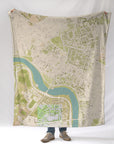 Cambridge - Harvard Square, MA Sea Glass Map Blanket