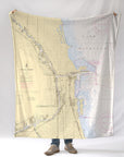 Chicago, IL Nautical Chart Blanket