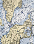 Aquidneck Island Nautical Chart Quick Dry Towel