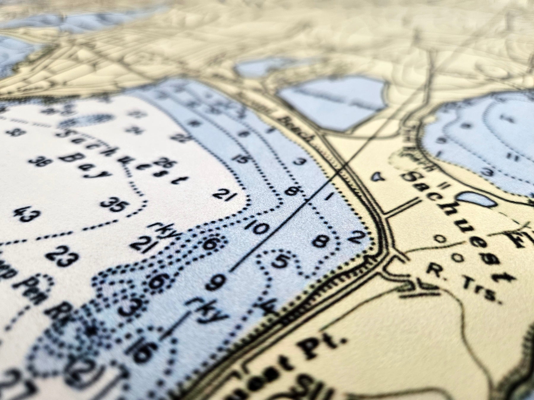 Aquidneck Island Nautical Chart Quick Dry Towel