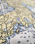 Aquidneck Island Nautical Chart Quick Dry Towel