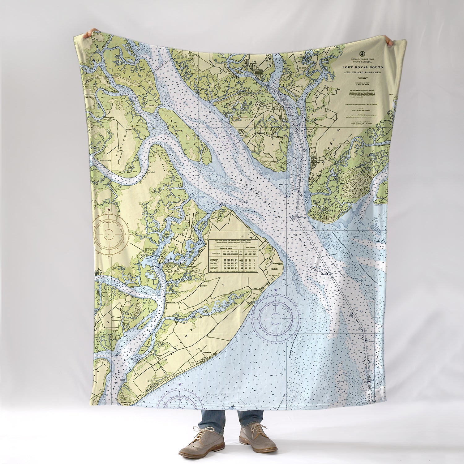 Port Royal Sound Chart (Hilton Head) Blanket