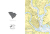Charleston, South Carolina, Nautical Chart Notecard, Pack of 24 Notecards