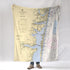 Island Heights, Seaside Park,NJ Vintage Nautical Chart Blanket