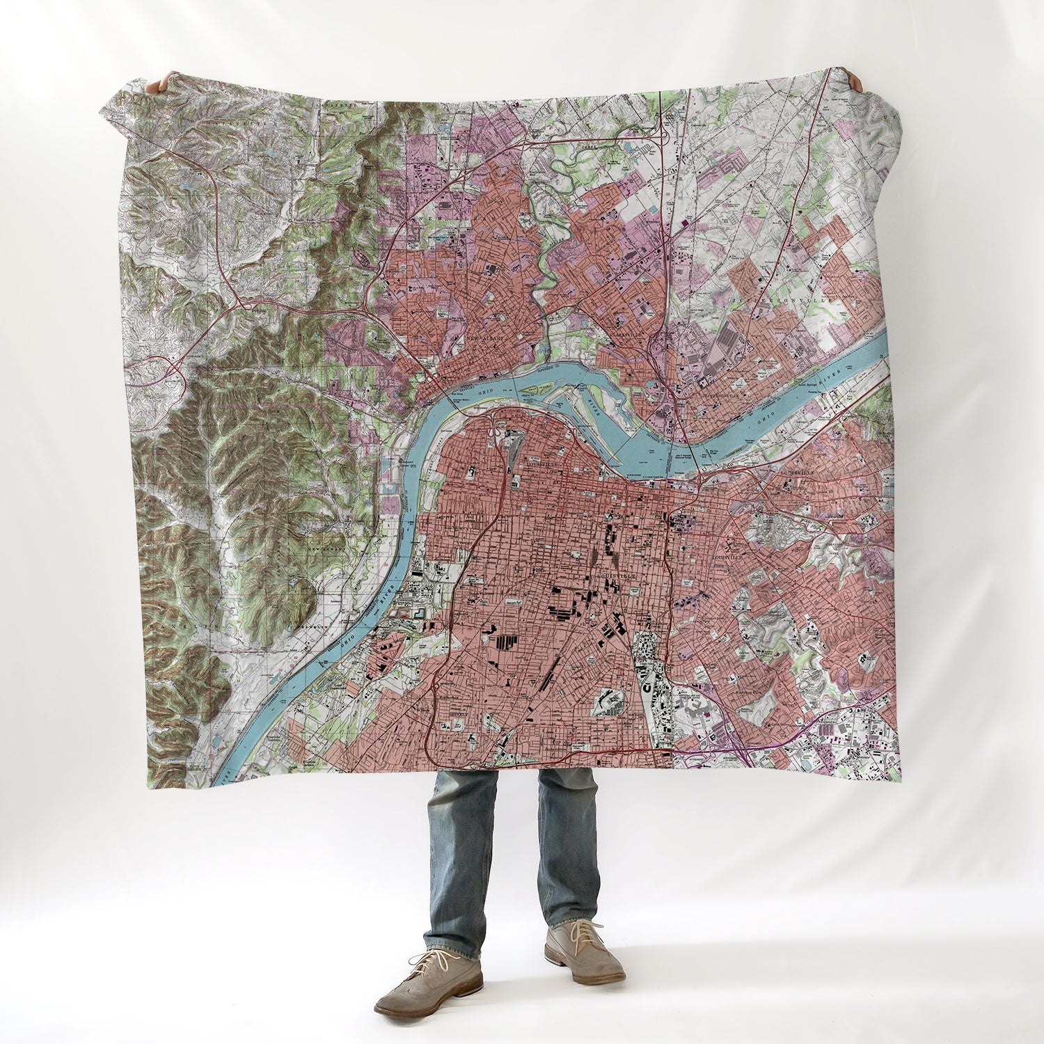 Louisville, KY TOPO map Blanket