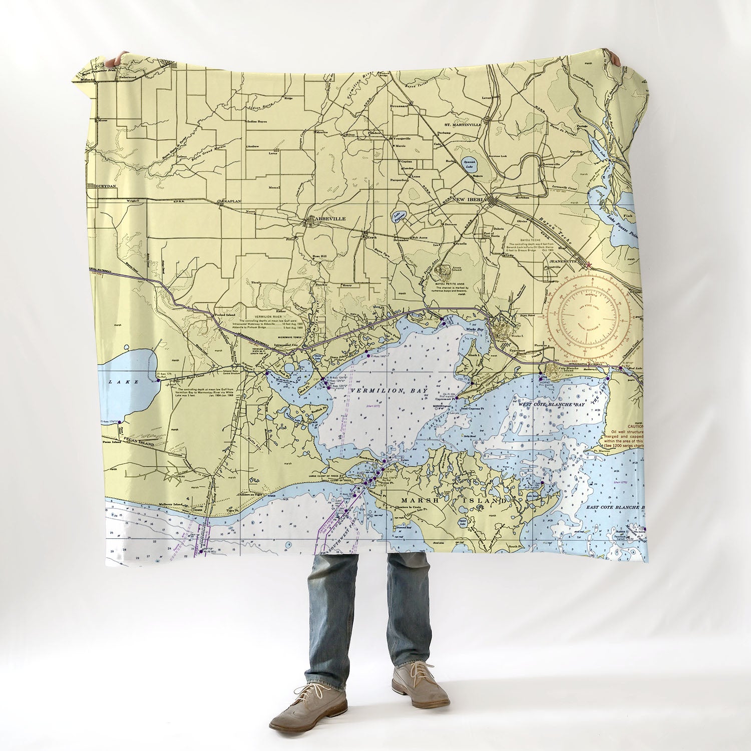 LaFayette Nautical Chart Blanket