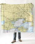 LaFayette Nautical Chart Blanket