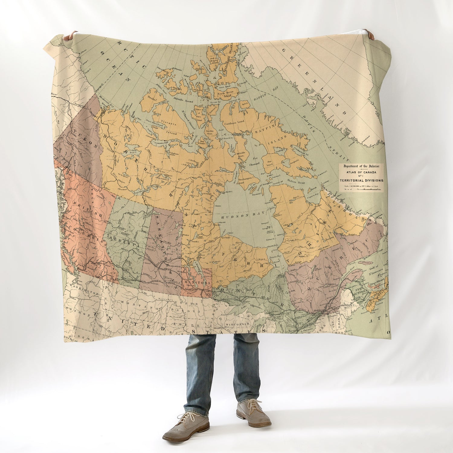 Canada Vintage Map Blanket