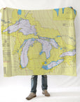 Great Lakes All Over Map Blanket