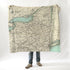 New York State Vintage Map Blanket