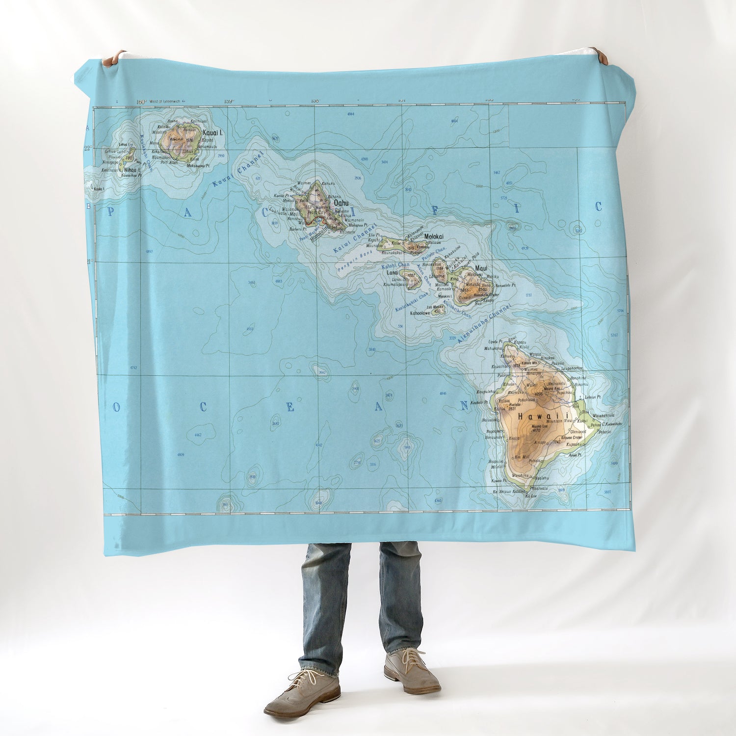 Hawaiian Islands Map Blanket