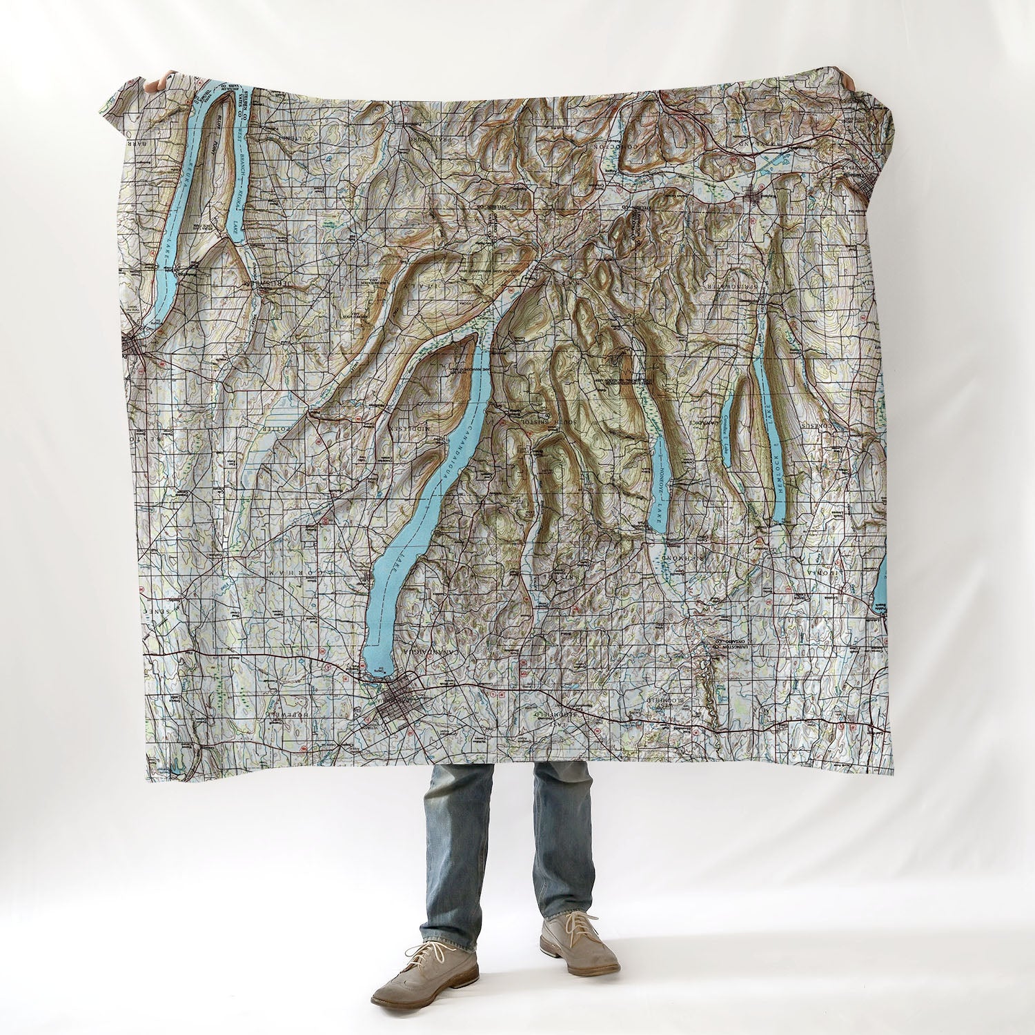 Finger Lakes, Canandaigua Lake, NY Topo Blanket