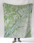 Guntersville Lake Topo Blanket