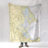 Plymouth & Duxbury MAHarbor Vintage Nautical Chart - WITH LOGO Blanket