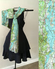 Lake Champlain Topographical Map Scarf