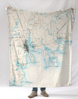 New Bedford MA Antique map Blanket