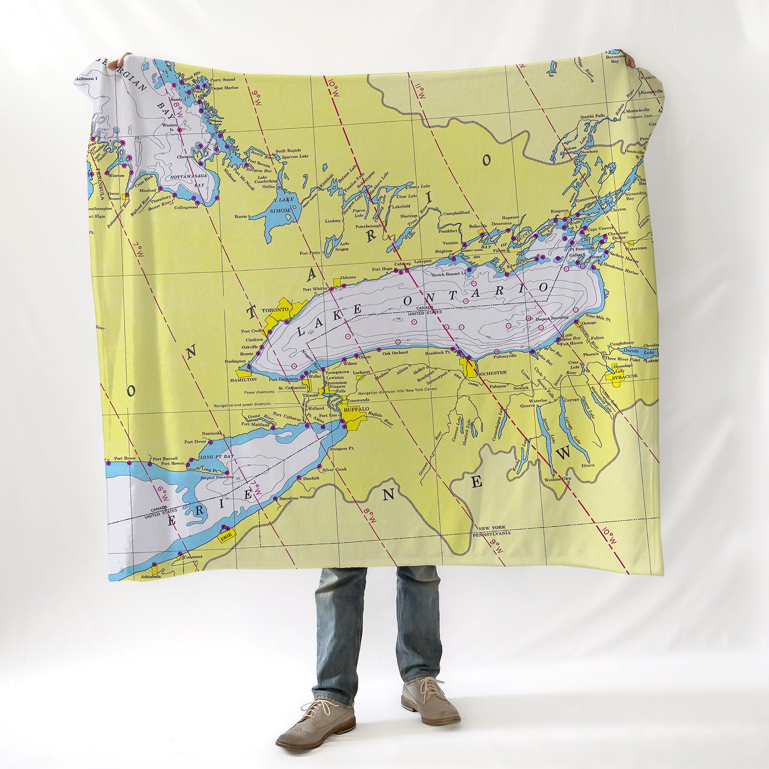 Lake Ontario Nautical Chart Blanket