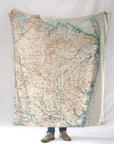 Sandy Hook to Manasquan Antique Style Map Blanket