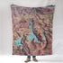 Lake Mead, Nevada Vintage Bird's Eye View Map Blanket