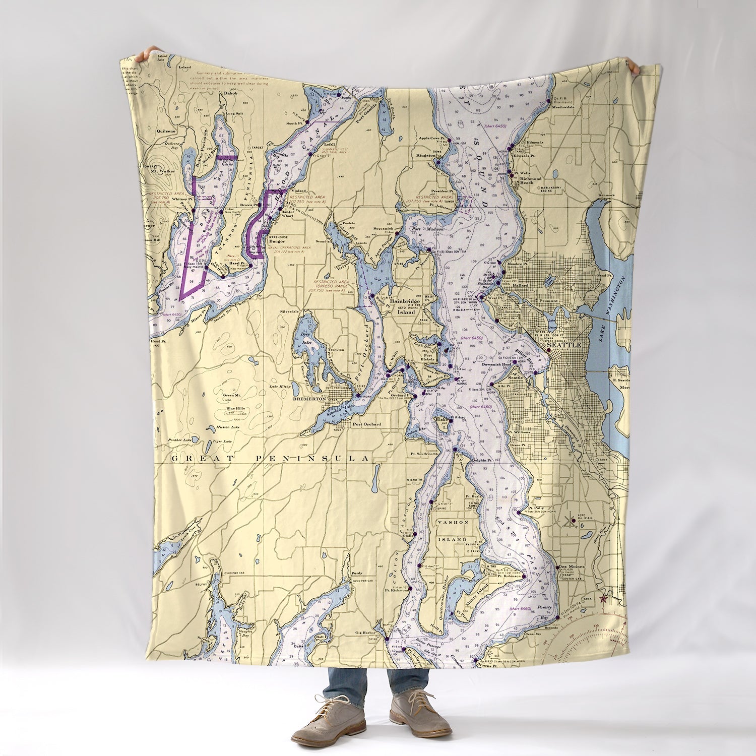 Bainbridge Island WA nautical chart Blanket