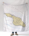 Santa Catalina Island CA Nautical Chart Blanket