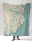 Sea Island Sea Glass Map Blanket