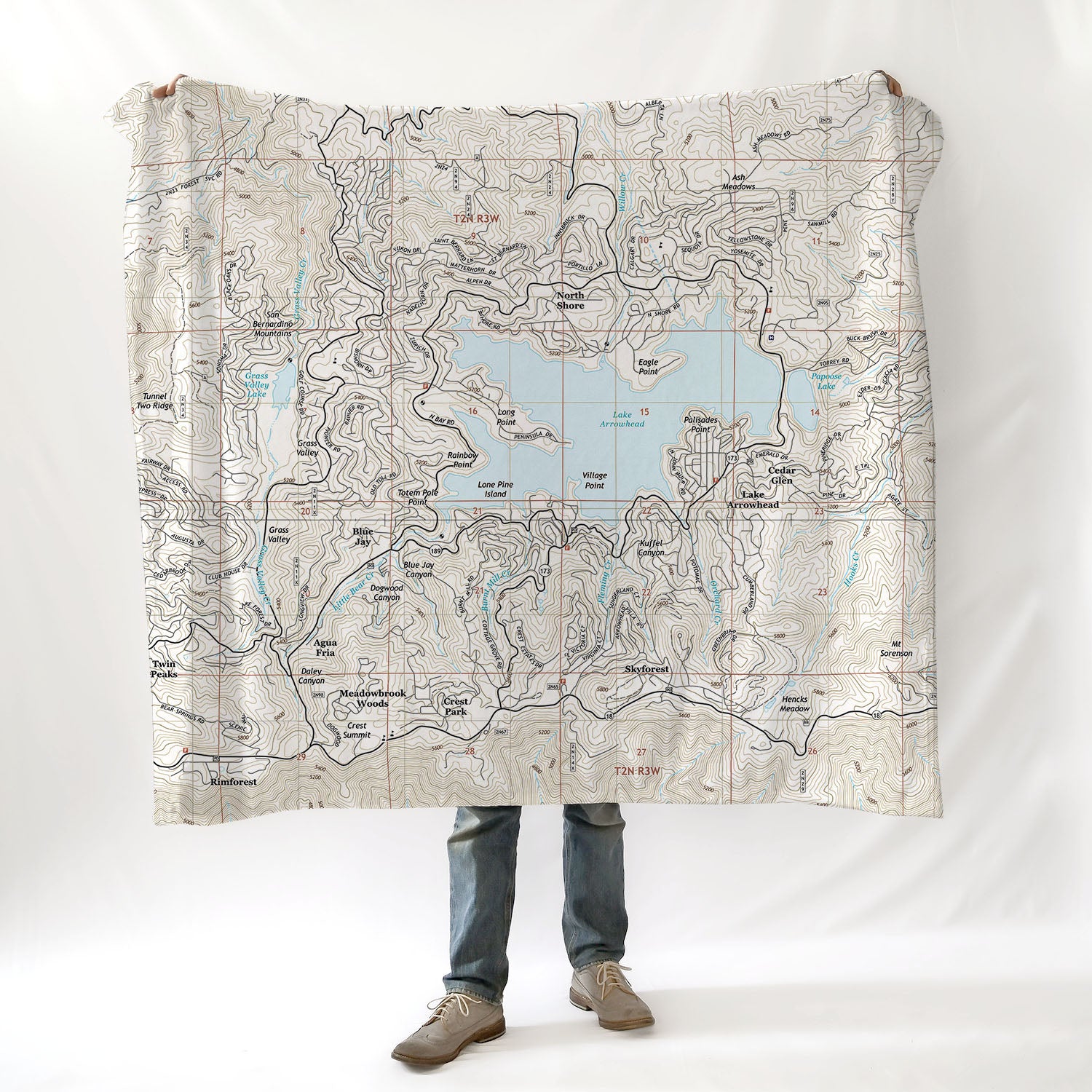 Lake Arrowhead, CA topo map Blanket