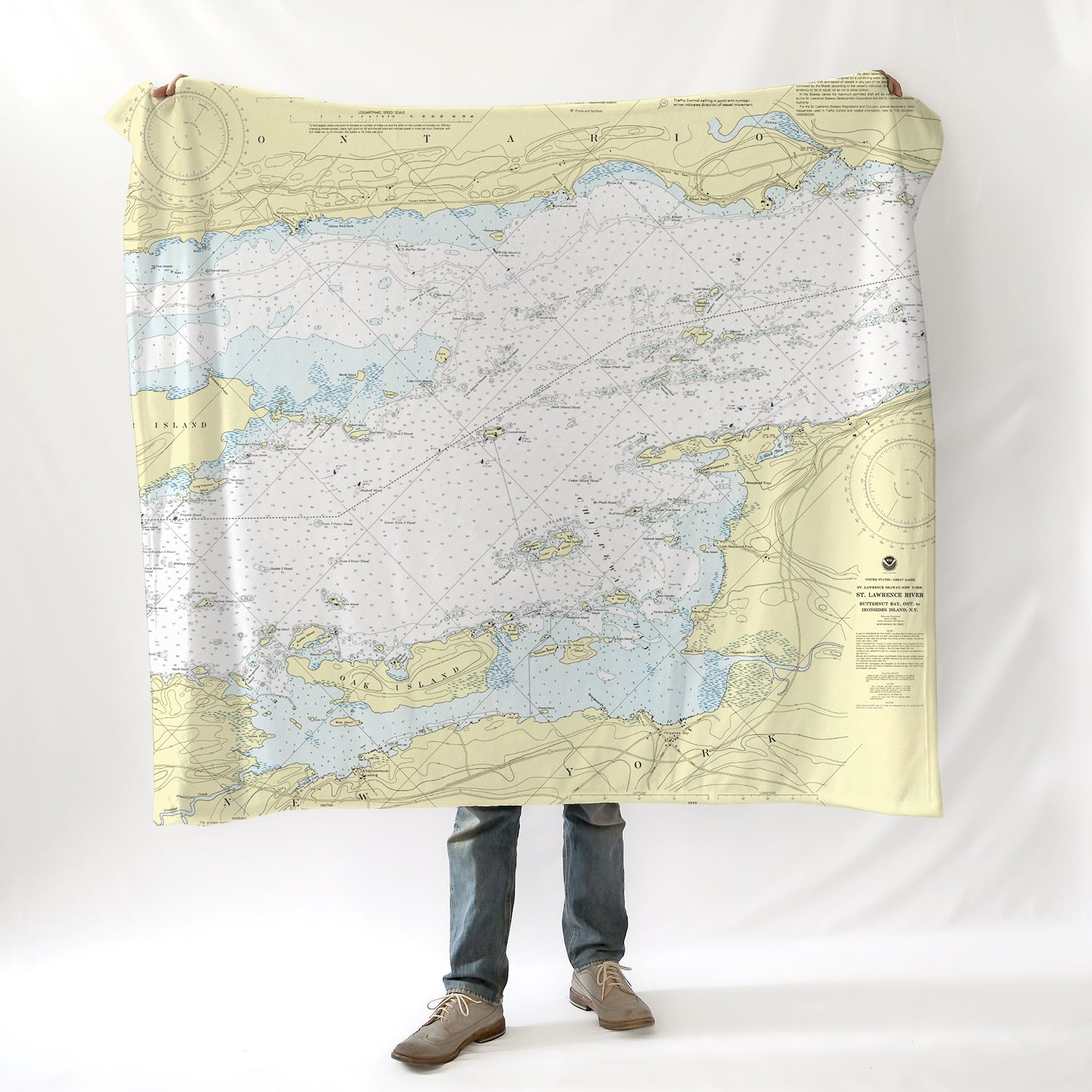 Chippewa Bay, NY St. Lawrence River Nautical Chart Blanket