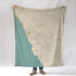 Cambria CA Sea Glass Town Map Blanket
