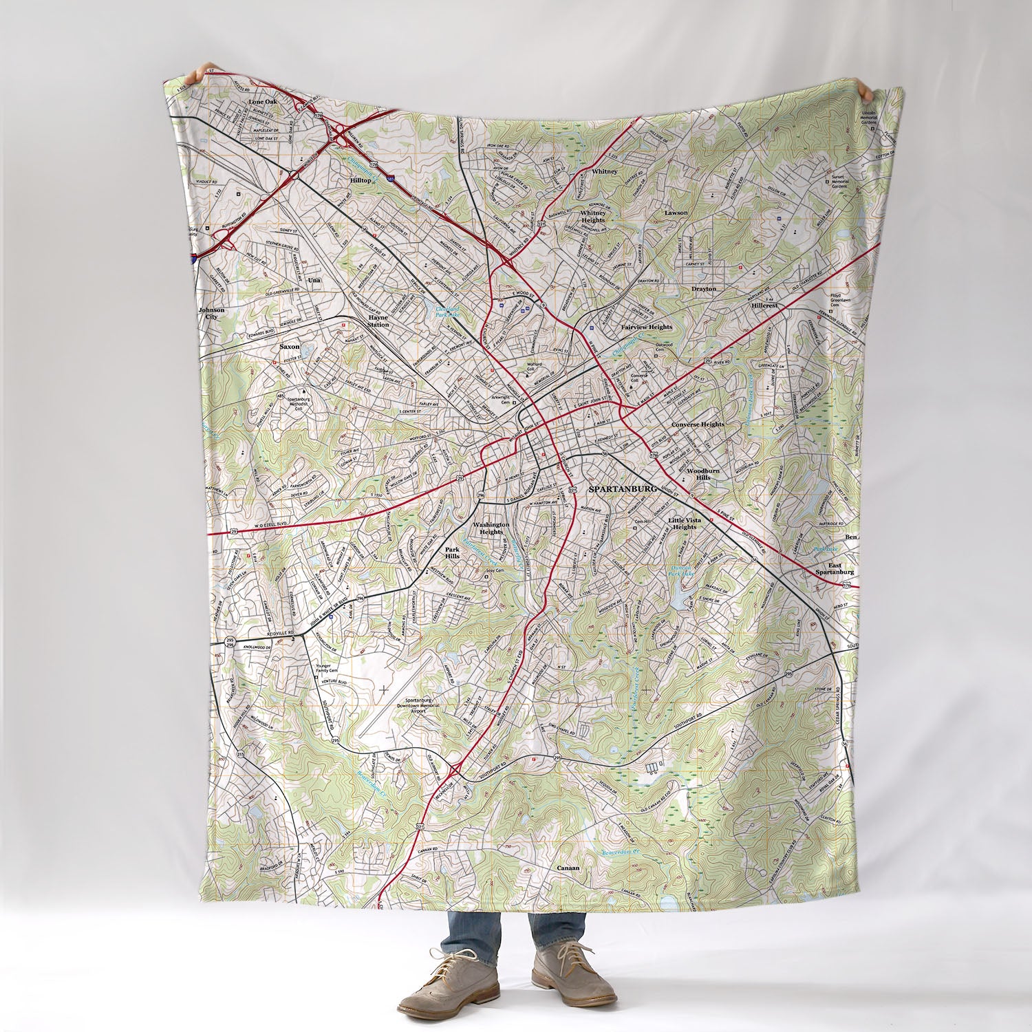 Spartanburg Modern Topo Blanket