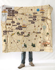 Kentucky Bourbon Trail Map Blanket