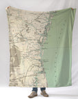 Georgia Barrier Islands Antique Map Blanket