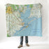 Houston - Galveston TX Vintage Topo Map Blanket