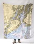 New York Harbor, NY Nautical Chart Blanket