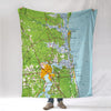 Jacksonville FL Topo Map Blanket