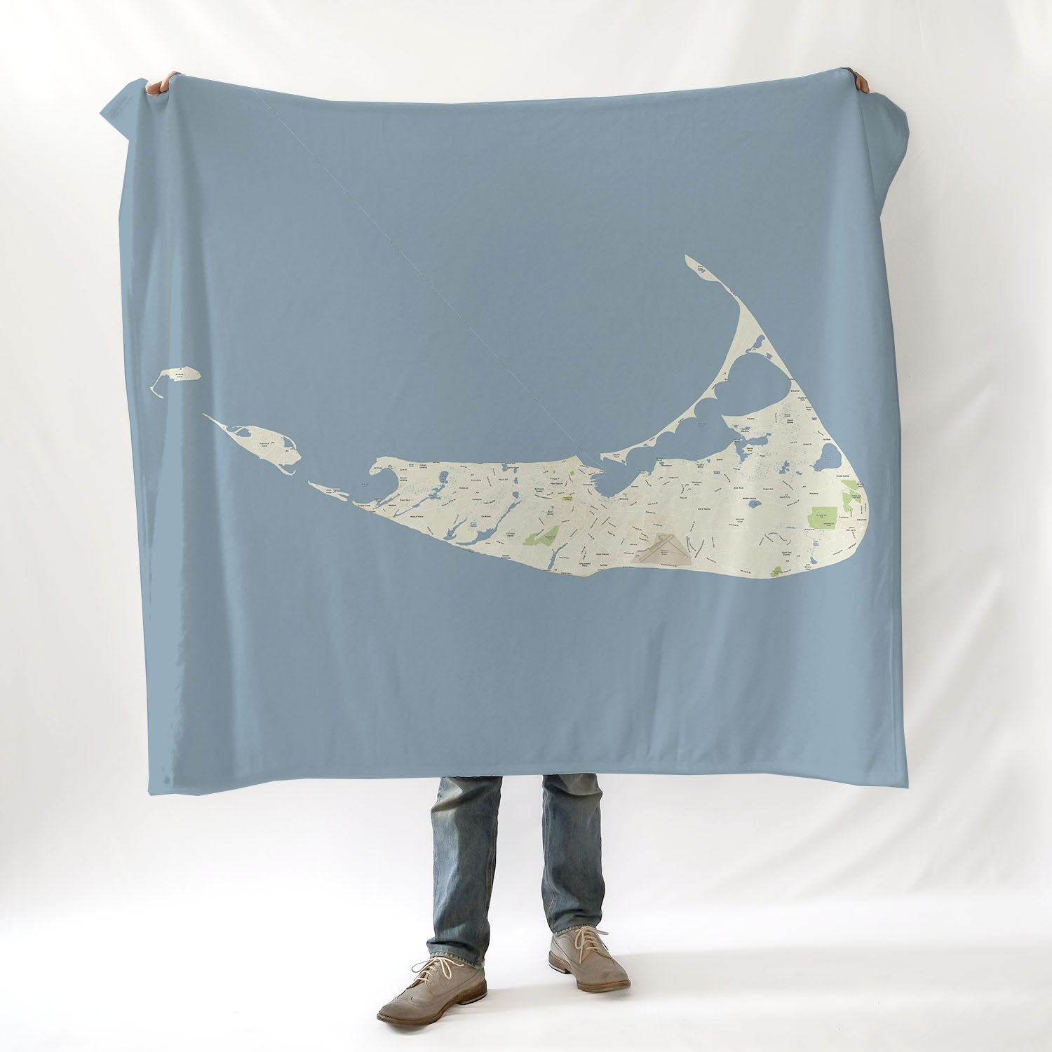 Nantucket MA Urban Earth-Style Map Blanket