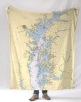 Northern Chesapeake Bay MD Nautical Chart Blanket