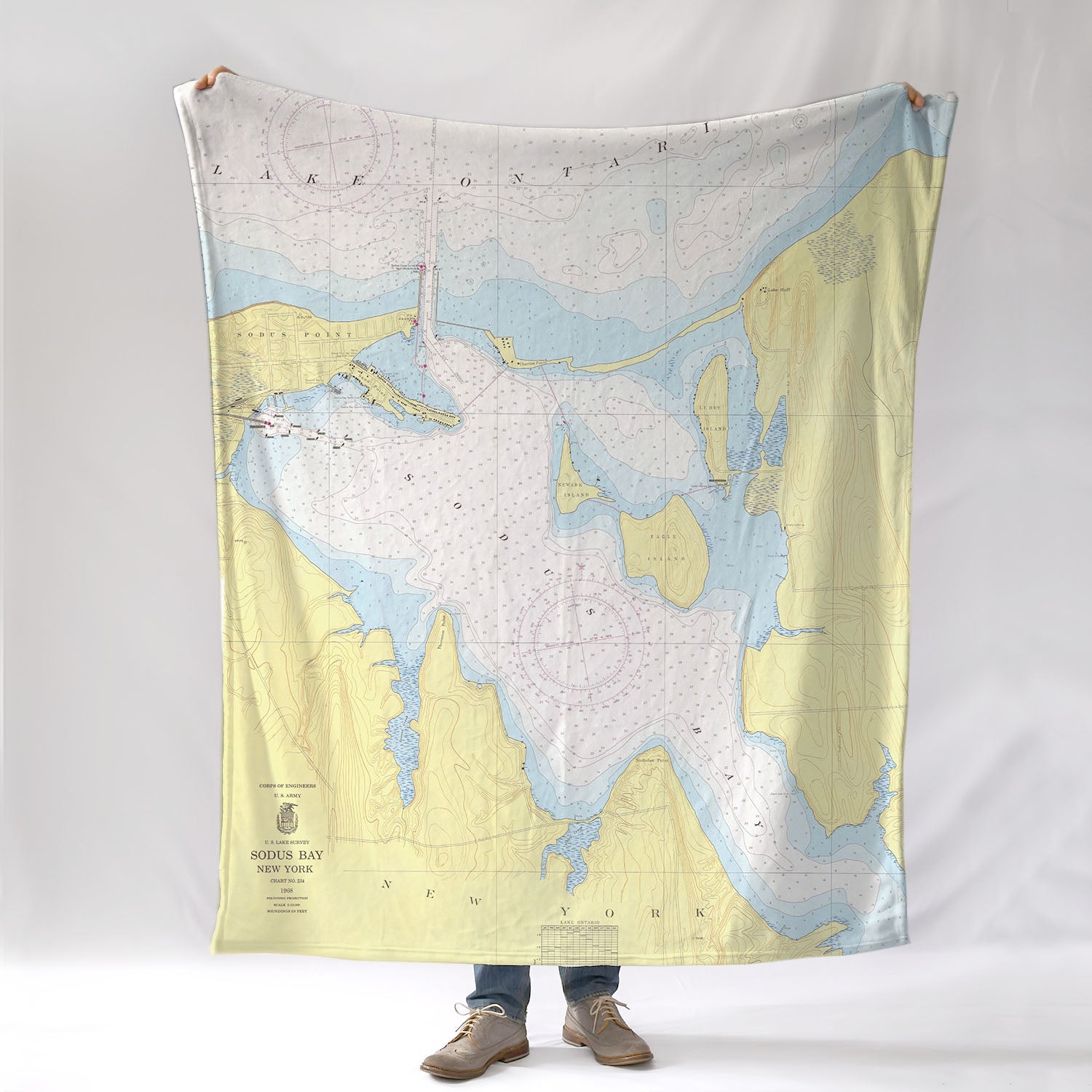 Sodus Bay, NY Nautical Chart Blanket