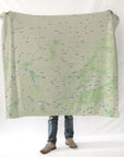 Kentucky State Map National Geographic Blanket