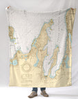 Leelanau PeninsulaNautical Chart Blanket