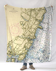 York, ME Nautical Chart Blanket