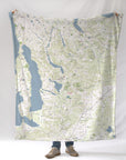 Chain O' Lakes MI Topographic Map Blanket