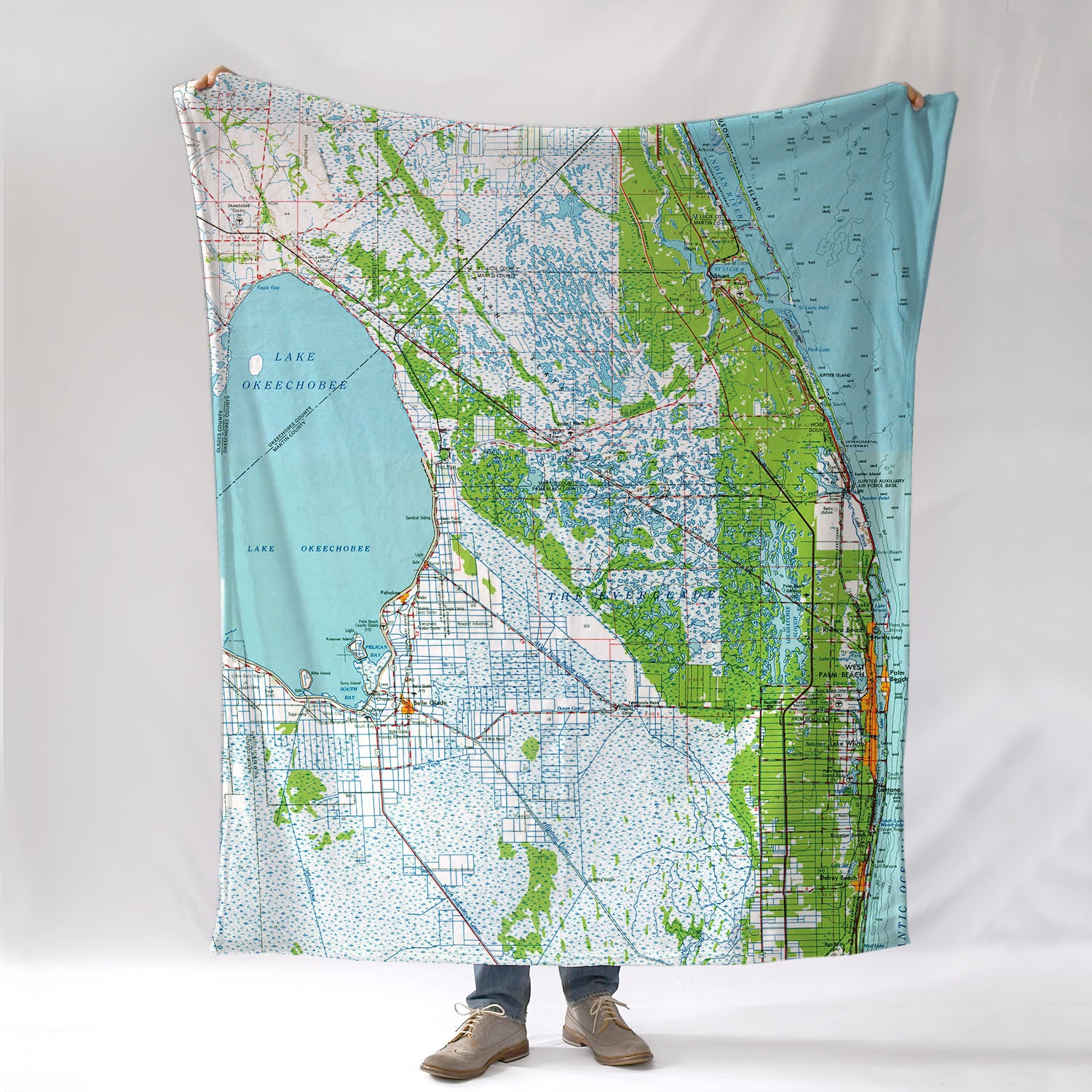 Jupiter Island FL Topo Blanket