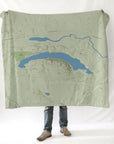 Nickerson Lake Maine Charted Territory Blanket