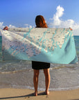 Boothbay Harbor, ME Modern Wave (Less Detail) Quick Dry Towel
