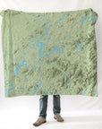 Saranac Lake, NY Topo Map with logo Blanket