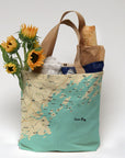 Chebeague Island, ME Modern Wave 55x48 (Name drops) Tote