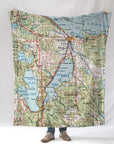 Cheboygan MI Topographic Blanket