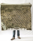 Columbia, SC Bird's Eye View Map Blanket