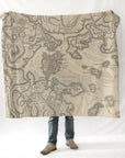 George Washington Revolutionary Campaign War Map c.1776 Blanket